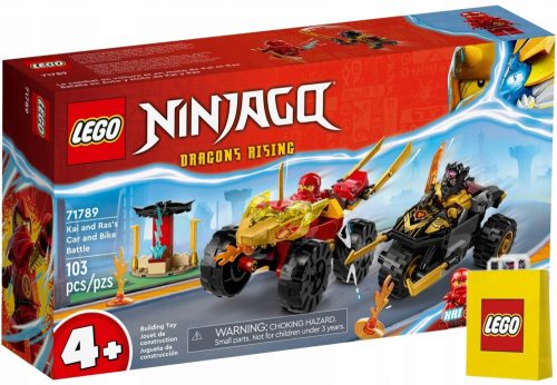  LEGO Ninjago Kai e Ras in un duello tra auto e moto 71789 + Sacchetto di carta LEGO