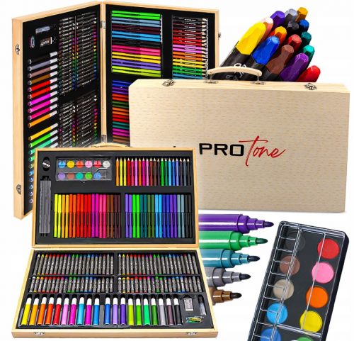  SET ARTISTICO PER PITTURA E DISEGNO IN VALIGIA 180 in 1