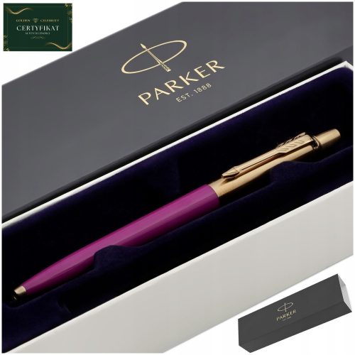  ELEGANTE PENNA A SFERA PARKER MAGENTA IN ORO 24 CARATI + CERTIFICATO REGALO