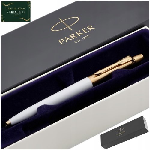  ELEGANTE PENNA A SFERA PARKER IN ORO BIANCO 24 CARATI + CERTIFICATO REGALO