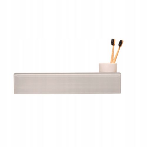 Mensola da bagno in vetro per specchio ISLA 60 cm bianco/grigio