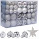  SET PALLE DI NATALE XXL 100 pz. FANTASIA ARGENTO