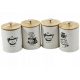 SET CONTENITORI 4 pz Caffè Tè Zucchero Sale SET CONTENITORI BIANCHI