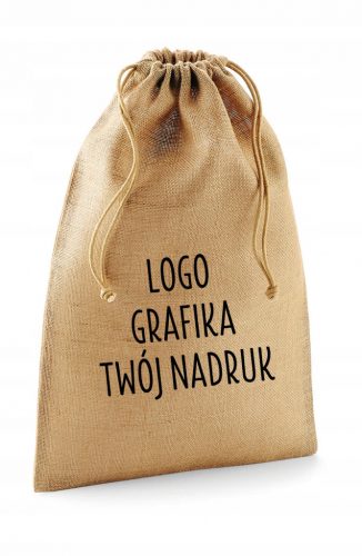  BORSA in juta con stampa del nome, 55x75 cm, per regali