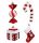  SET SFERE DI NATALE INFRANGIBILI PER ALBERO DI NATALE, CARAMELLE ROSSE, 4 PZ