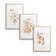 SET DI TRE DIPINTI POSTER 30x40 CM CON CORNICE IN LEGNO BOUQUET DI PIANTE BOHO