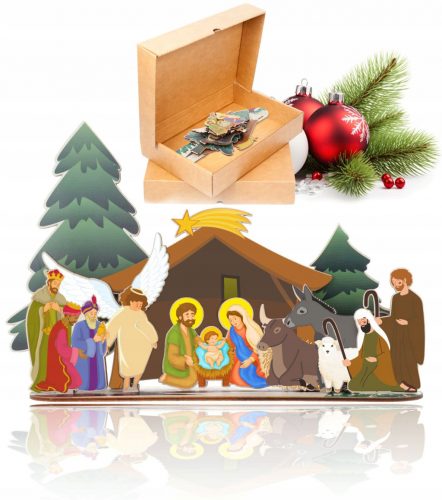  NATALE COLORATO NITCH, STALLA + FIGURINE Pieghevole V12