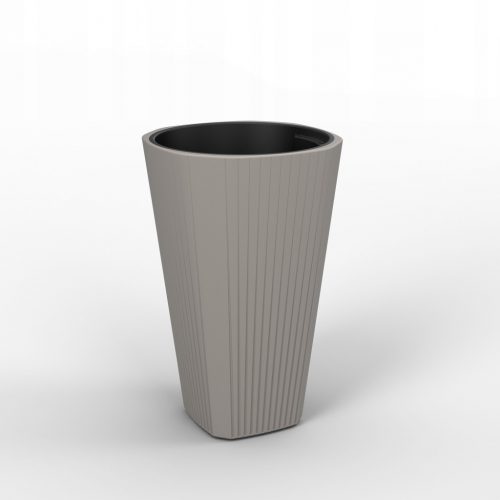  Vaso da fiori Lamela 61 cm x 39 x 61 cm diametro 39 cm in plastica tonalità grigio e argento