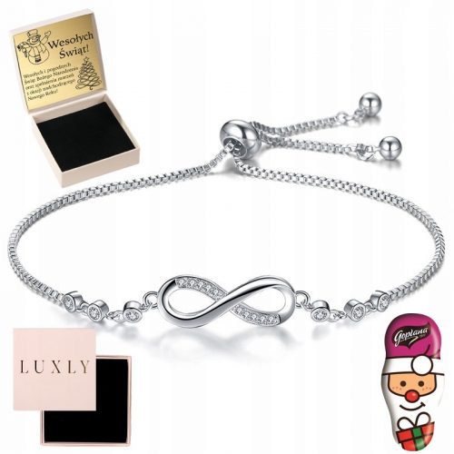  BRACCIALE DA DONNA IN ARGENTO 925 INFINITY REGOLABILE INCISIONE CELEBRITY