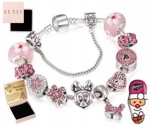  BRACCIALE MODULARE DA DONNA CON CHARMS TOPOLINO IN ARGENTO 925 CON INCISIONE