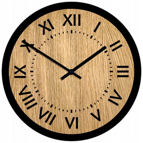 Orologio da parete Wooden Story, nero, sfumature di marrone, 32 cm