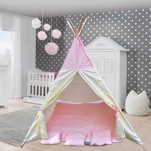 Tenda per bambini Alfa Tipi XL con cuscini rosa