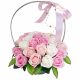 BELLISSIMO cesto porta bouquet con fiori di sapone profumati 25 rose di sapone REGALO