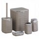 Set accessori bagno Okyanus, 5 elementi, cromo, sfumature del marrone e del beige