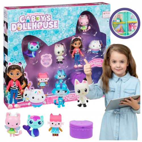 Spin Master Gabby's Dollhouse Deluxe Set di figure 7 pezzi.