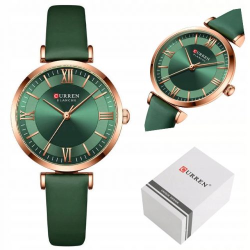  OROLOGIO DA DONNA CURREN PARMA + SCATOLA, pelle verde, cinturino