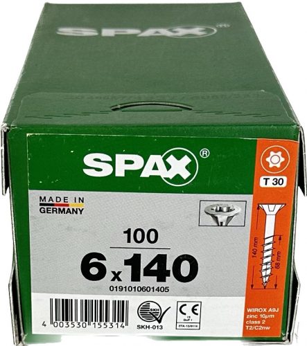 Viti Spax 6,0x140 Wirox TXTG, confezione da 100 pz