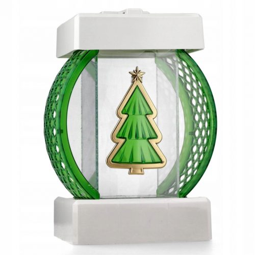  Candela glamour circolare in rattan per albero di Natale verde/bianco 28 cm