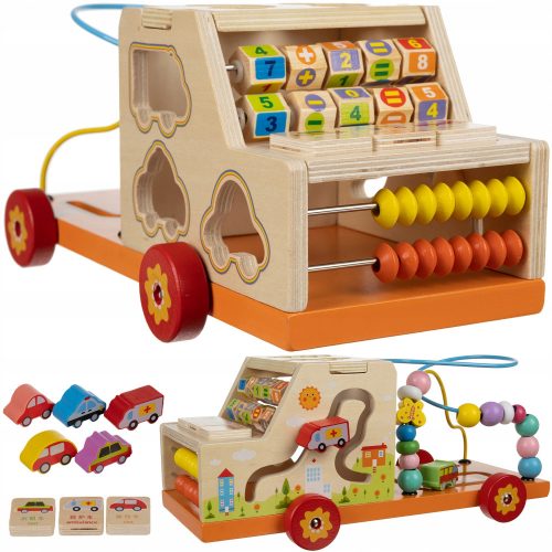  Sorter Car Blocchi di Legno Auto 7in1 Montessori Educativo per Bambini