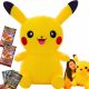  PIKACHU POKEMON PELUCHE MASCOTTE GRANDE XXL 65 CM + 2× Carte Pokemon FIAMME OSSIDIANE 1 bustina da 10 carte