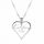  Collana a catena in argento con cuore Ti amo con zirconi cubici a cuore