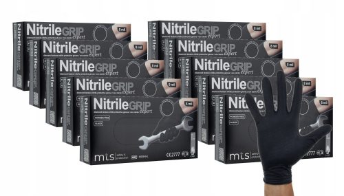 MTS sicurezza e protezione Nitrile GRIP Expert Guanti neri neri forti gogrip taglia 10 - XL 250 paia