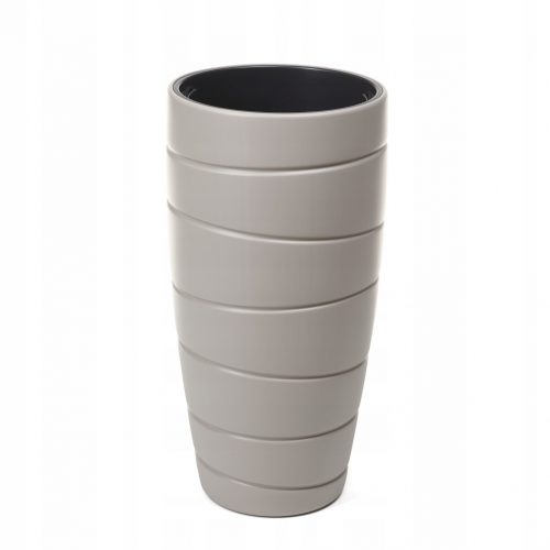  Vaso da fiori Lamela 40 cm x 40 x 78 cm diametro 40 cm in plastica tonalità marrone e beige