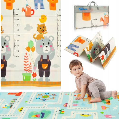  TAPPETINO EDUCATIVO IN SCHIUMA PIEGHEVOLE PER BAMBINI, GRANDE XPE DOPPIO LATO 180X120 CM