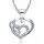  Collana Euforia con zirconi, 45 cm, cuori in argento