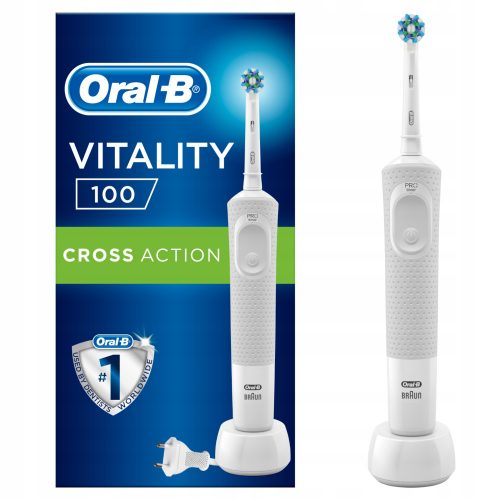  Oral-B Vitality 100 Spazzolino elettrico con tecnologia Braun, bianco, 1 pz