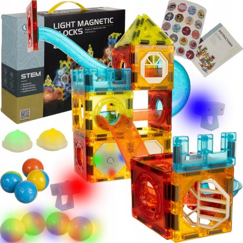  Kruzzel Blocchi magnetici Blocchi magnetici Costruzione Puzzle educativo Set 75 pz.