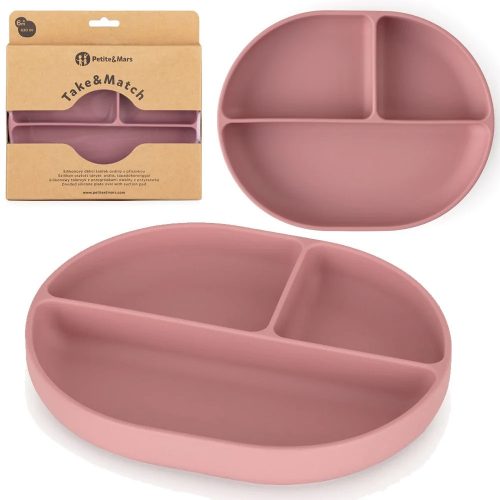  Piatto Petite&Mars, silicone rosa