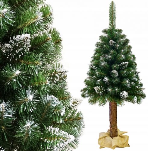  ALBERO DI NATALE ARTIFICIALE SU TRONCO DI PINO DIAMANTATO 100 cm LEGNO DI TRONCO NATURALE