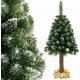  ALBERO DI NATALE ARTIFICIALE SU TRONCO DI PINO DIAMANTATO 100 cm LEGNO DI TRONCO NATURALE