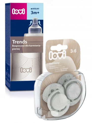  LOVI set regalo HARMONY biberon 240 ml + ciucci 3-6 0409