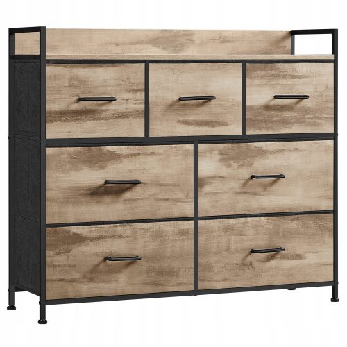  Cassettiera Zanzara, beige rustico, 98 x 28,5 x 85 cm, tonalità del beige opaco