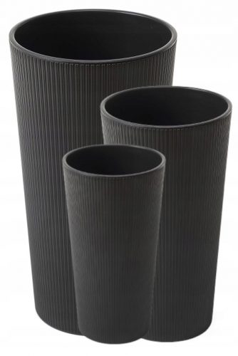 Vaso da giardino - Vaso da fiori Lamela Lilia Jumper 25x46 cm nero + 2 altri prodotti