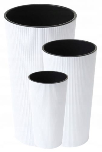 Vaso da giardino - Vaso da fiori Lamela 25 cm x 25 x 46,6 cm diametro 25,5 cm plastica bianca + 2 altri prodotti