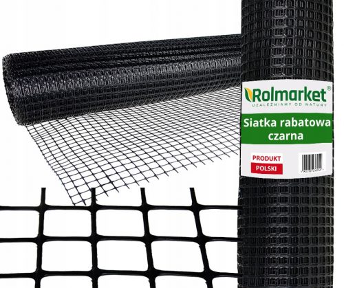 Maglia, rete del cancello - Rete perimetrale Wialan in PVC, nera, 0,8 x 25 m