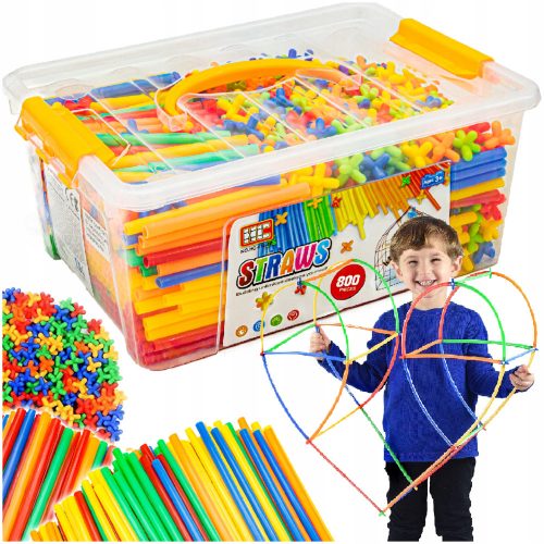  SET CREATIVE CANNUCCE Blocchi da costruzione Tubi Bastoncini Box 800 pz.