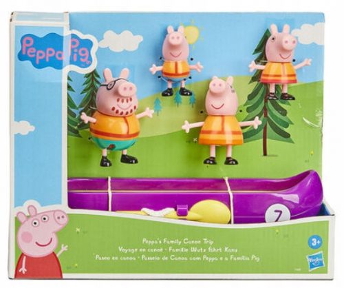  CANOA DI PEPPA PIG, SET 4 FIGURINE VIAGGIO IN KAYAK