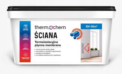 Vernice acrilica per cemento, mattoni, legno, primer, muro THERMOCHEM 10 l BIANCO