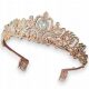  Diadema, corona, matrimonio con tiara, ballo di fine anno, Capodanno, oro rosa, oro rosa