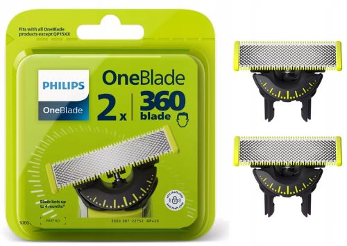  Lame Philips OneBlade 360 QP420/50 2 pezzi