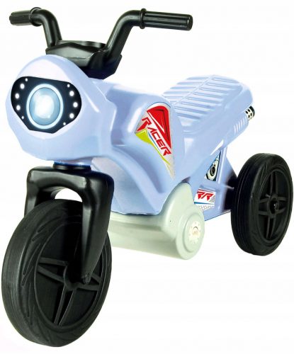 MOTO PER BAMBINI, TRE RUOTE, BLU RUN-RUNNING RIDE ON + ADESIVI