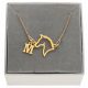  Collana in oro con cavallo QUALSIASI lettera LETTER BOX ARGENTO 925