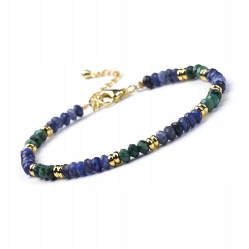  Bracciale Pietra Malachite Sodalite 3x4mm