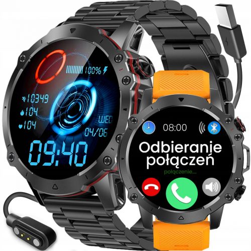  Orologio uomo SMARTWATCH Rubicon 400mAh CHIAMATE 2 cinturini PASSI SMS FB IMPULSI