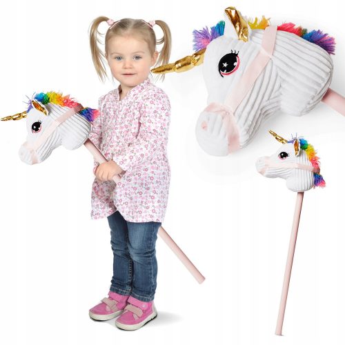  TESTA DI CAVALLO DI PELUCHE UNICORNO SU CAVALLO HOBBY BASTONE SENZA SUONO