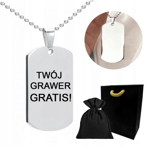  Collana in argento con targhetta per cani, catena da UOMO SAN VALENTINO + INCISIONE GRATUITA